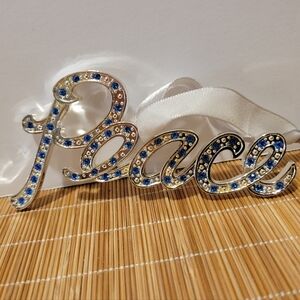 Silver Peace Ornament 4" Pretty Harvey Lewis Silver Plated